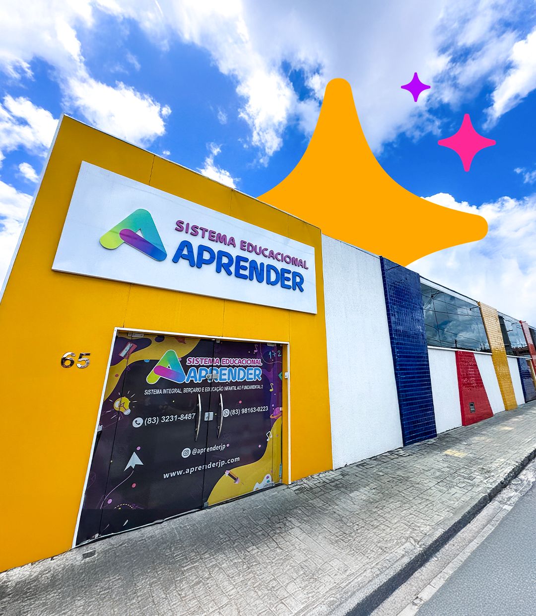 Família visitando o Sistema Educacional Aprender